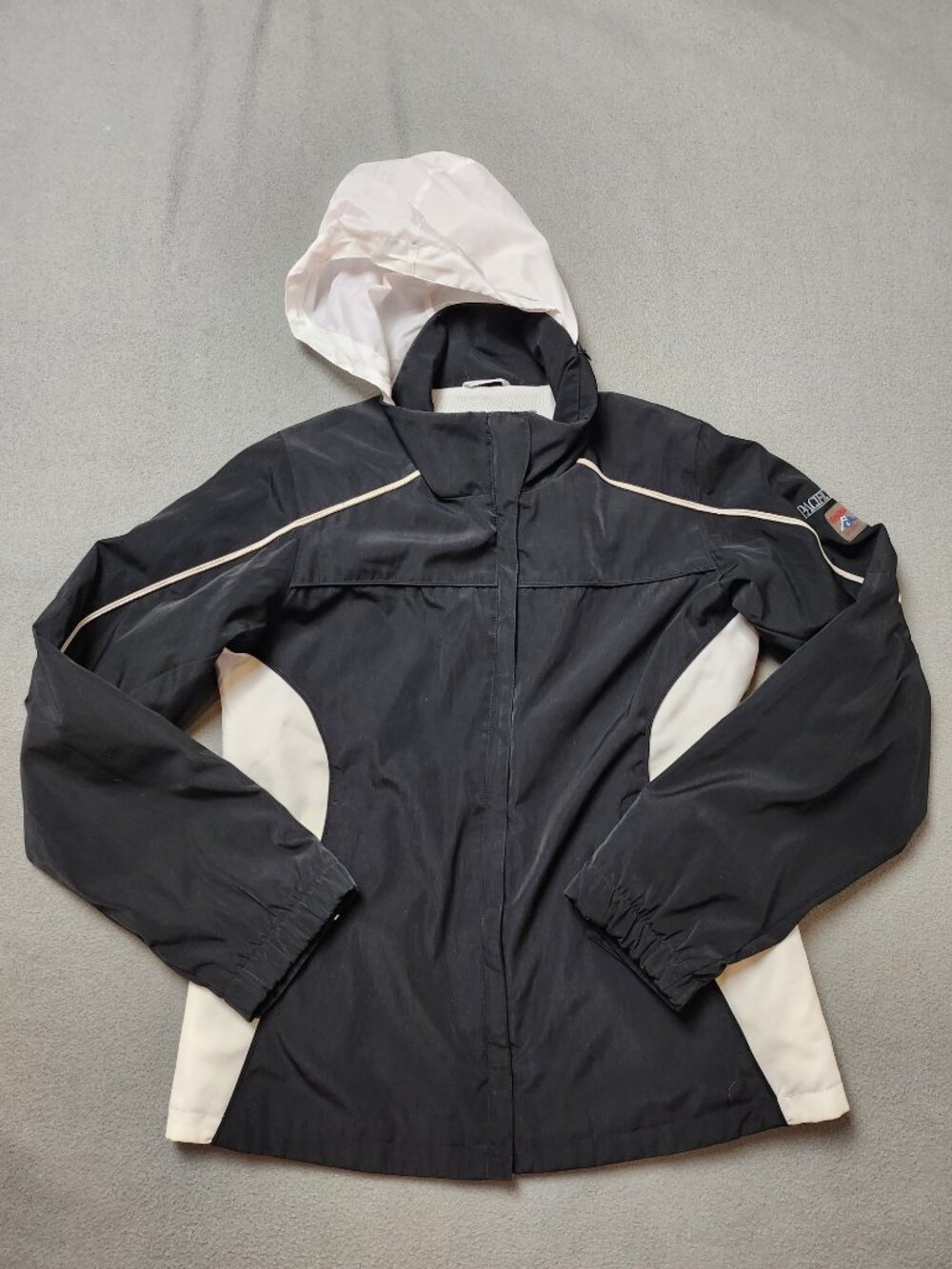 Pacific Trail Sport Comet Women's Hooded Jacket Black White Full Zip Small
